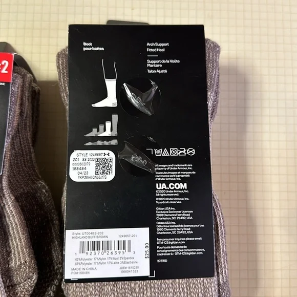 🥷🏿🥷🏿🥷🏿BUNDLE 4 PAIR Unisex UA Hitch Coldgear Full Cushioned Boot Socks - Picture 3 of 4